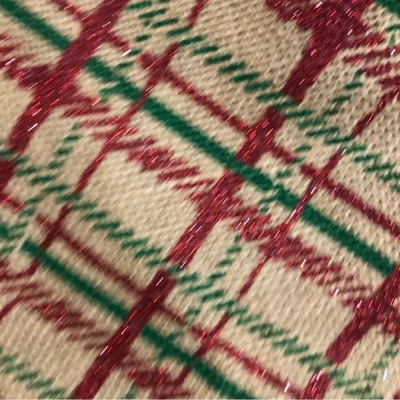 Jute “Plaid” Christmas Tree Skirt 48X48 - Picture 6 of 7